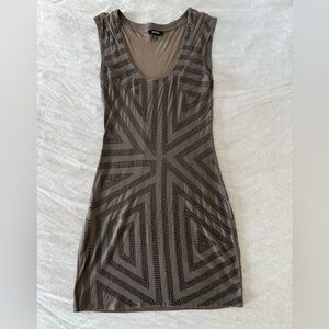 Express olive green sequin mini dress